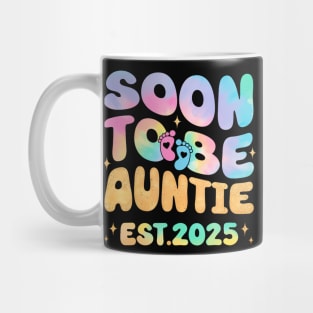 Soon To Be Auntie Est 2025 Tie Dye For New Aunt 2025 Mug